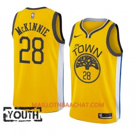 Maillot NBA Golden State Warriors Alfonzo Mckinnie 28 2018-19 Nike Jaune Swingman - Enfant